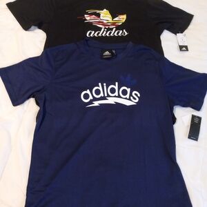 Adidas Men's Blue and Black T-Shirts